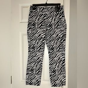 High waist Zebra print stretchy crop pant